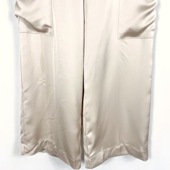 Song of Style Ayah Cargo Trousers Champagne Tan Pants‎ Satin Straight Leg Sz S - Picture 7 of 16